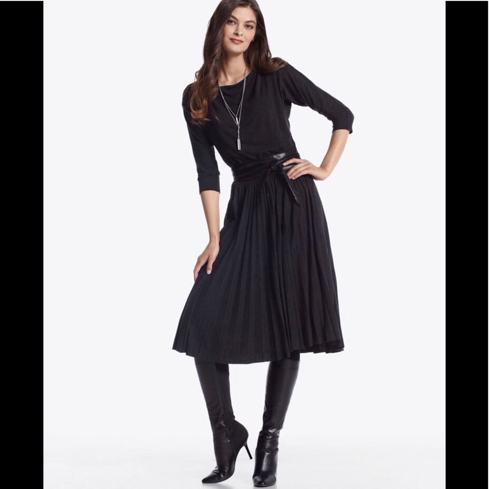 White House Black Market Pleated Knit Dress